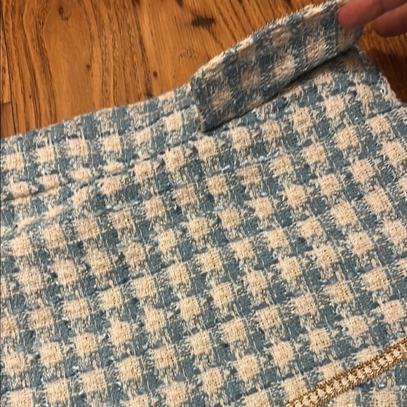 Blue and Cream Tweed Skirt - Picture 2 of 8